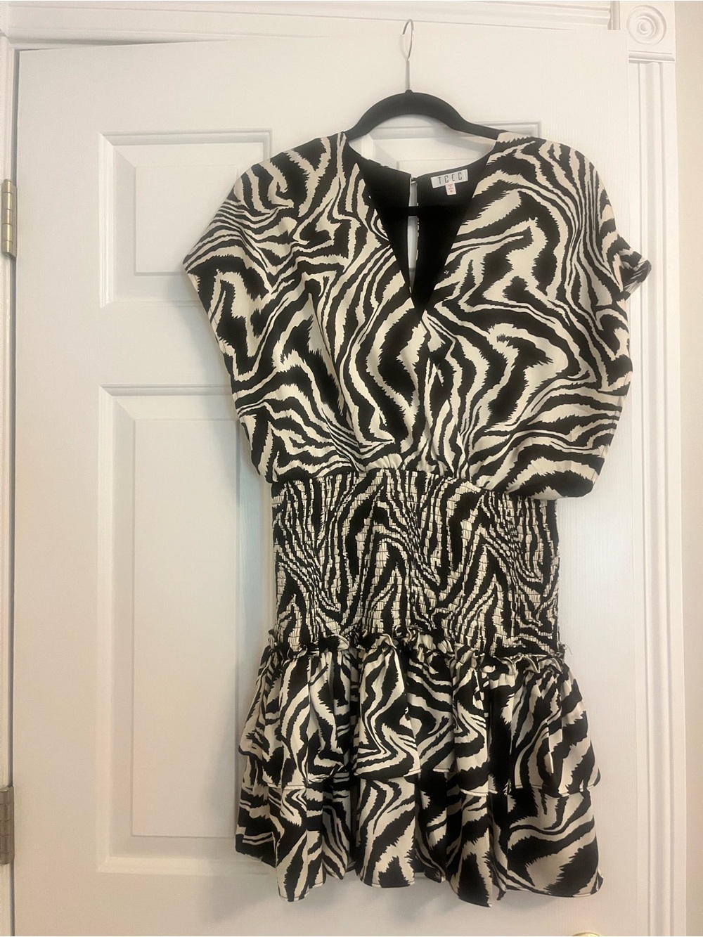 TCEC Black and White Zebra Print Mini Dress